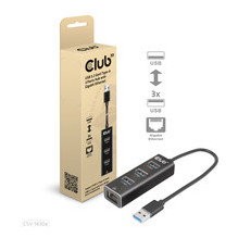 Club3D Adapter USB 3.2 Typ A 3x USB 3.2 Typ A / LAN retail