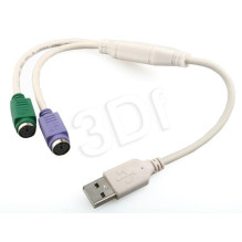 Gembird USB to 2 ports PS / 2 converter USB A plug / 2 x MDIN 6F 50cm cable
