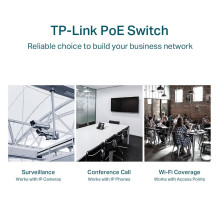 Jungiklis, TP-LINK, darbalaukis / stovas, 28x10Base-T / 100Base-TX / 1000Base-T, PoE+ prievadai 24, 250 vatų, TL-SG1428P
