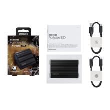 External SSD, SAMSUNG, T7, 4TB, USB 3.2, Write speed 1000 MBytes / sec, Read speed 1050 MBytes / sec, MU-PE4T0S / EU