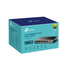 Switch, TP-LINK, TL-SG1006PP, Desktop / pedestal, 6x10Base-T / 100Base-TX / 1000Base-T, PoE+ ports 4, TL-SG1006PP