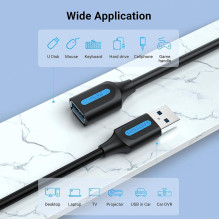 CABLE USB3.0 MALE TO FEMALE / 3M BLACK CBHBI VENTION CABLE USB3.0 MALE TO FEMALE / 3M BLACK CBHBI VENTION