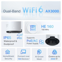 Belaidis maršrutizatorius, TP-LINK, Deco X50-Outdoor, DECOX50-OUTDOOR (1 vnt. pakuotė)