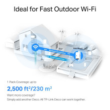 Belaidis maršrutizatorius, TP-LINK, Deco X50-Outdoor, DECOX50-OUTDOOR (1 vnt. pakuotė)
