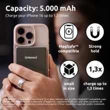 POWER BANK USB 5000MAH MAG / GREY 7344024 INTENSO POWER BANK USB 5000MAH MAG / GREY 7344024 INTENSO