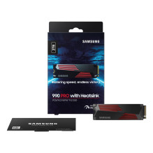SSD, SAMSUNG, 990 PRO with Heatsink, 2TB, M.2, PCIE, NVMe, MLC, Write speed 6900 MBytes / sec, Read speed 7450 MBytes / 