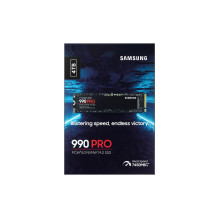 SSD, SAMSUNG, 990 PRO, 4TB, M.2, PCIe Gen4, NVMe, TLC, Write speed 6900 MBytes / sec, Read speed 7450 MBytes / sec, 2.3m