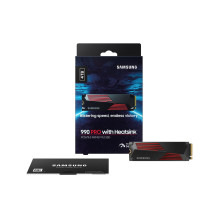 SSD, SAMSUNG, 990 PRO with Heatsink, 4TB, M.2, PCIe Gen4, NVMe, TLC, Write speed 6900 MBytes / sec, Read speed 7450 MByt