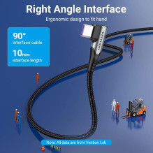 CABLE USB-C TO USB-C R.ANGLE / 1M GRAY TAKHF VENTION CABLE USB-C TO USB-C R.ANGLE / 1M GRAY TAKHF VENTION