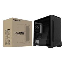 Case, GIGABYTE, GB-C102G, MidiTower, Case product features Transparent panel, Not included, MicroATX, MiniITX, Colour Bl