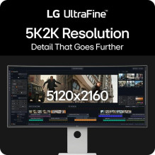 LCD monitorius, LG, 40 colių, 5120 x 2160 pikselių, WUHD, natūralus kraštinių santykis 21:9, išlenktas, 40U990A-W