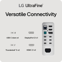 LCD monitorius, LG, 40 colių, 5120 x 2160 pikselių, WUHD, natūralus kraštinių santykis 21:9, išlenktas, 40U990A-W