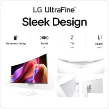 LCD monitorius, LG, 40 colių, 5120 x 2160 pikselių, WUHD, natūralus kraštinių santykis 21:9, išlenktas, 40U990A-W