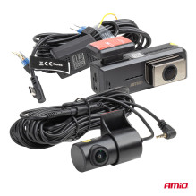 Wideorejestrator samochodowy 2K + 1K WLAN 512 GB WIFI Full HD AMIO-04800