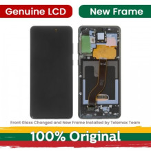 Screen for Samsung G986 (G985) S20 Plus with frame / Cosmic Gray / (Updated: Telemax)