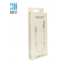 Riff KY-122 garso kabelis, „Lightning“ į „Aux“ 3,5 mm, 1 m, baltas