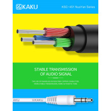 iKaku KSC-451 Aux Socket 3.5mm plug to 3.5mm plug Stereo Audio 2m Cable White iKaku KSC-451 Aux Socket 3.5mm plug to 3.5mm plug Stereo Audio 2m Cable White