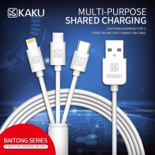 iKaku KSC-078 3in1 Type-C / Lightning / Micro USB charging cable 1m White iKaku KSC-078 3in1 Type-C / Lightning / Micro USB charging cable 1m White