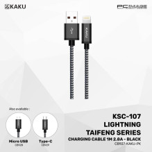iKaku KSC-107 minkštas laidinis „Lightning“ įkrovimo laidas 1 m, juodas