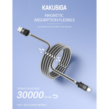 iKaku KSC-350 Lightning magnetinis absorbcinis greito įkrovimo ir duomenų perdavimo kabelis 1 m, juodas iKaku KSC-350 Lightning magnetinis absorbcinis greito įkrovimo ir duomenų perdavimo kabelis 1 m, juodas