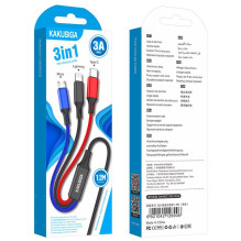iKaku KSC-804 XIANGYI 3in1 Lightning / Type-C / Micro įkrovimo laidas 1.2m juodas iKaku KSC-804 XIANGYI 3in1 Lightning / Type-C / Micro įkrovimo laidas 1.2m juodas
