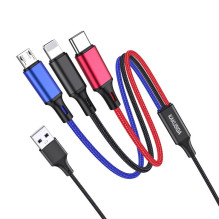 iKaku KSC-804 XIANGYI 3in1 Lightning / Type-C / Micro įkrovimo laidas 1.2m juodas iKaku KSC-804 XIANGYI 3in1 Lightning / Type-C / Micro įkrovimo laidas 1.2m juodas