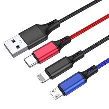 iKaku KSC-804 XIANGYI 3in1 Lightning / Type-C / Micro Charging cable 1.2m Black iKaku KSC-804 XIANGYI 3in1 Lightning / Type-C / Micro Charging cable 1.2m Black