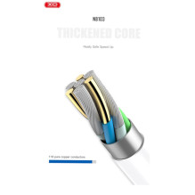 XO NB103 Durable TPE Universal USB to USB-C (Type-C) Data &amp; Fast 2.4A Charger Cable 2m White