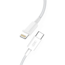 XO NB113 patvarus TPE universalus USB-C (Type-C) į Lightning PD duomenų ir greito įkrovimo laidas 2.4A, 1 m, baltas