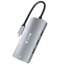 Aula OT-UC-910 6in1 šakotuvas USB-C į HDMI 4K 30Hz / 2x USB 2.0 / USB 3.0 / PD įkrovimas / RJ45 internetas