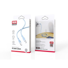 XO NB208B Durable TPE Universal USB-C to USB-C PD 60W Data & Fast 2.4A Charger Cable 1m Blue XO NB208B Durable TPE Universal USB-C to USB-C PD 60W Data & Fast 2.4A Charger Cable 1m Blue