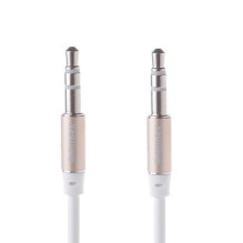Remax L100 Universal 3.5mm Aux Jack Cable 3.5mm male to 3.5mm male Anti-Tangle 1m Cable White