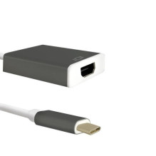Qoltec 50427 USB C tipo 3.1 prievado adapteris į HDMI AF laidas 20 cm, baltas