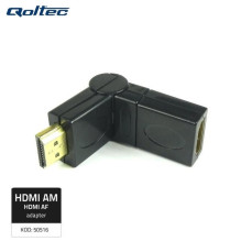 Qoltec 50516 HDMI AF Adjustable degree Cable Adapter - HDMI A male / HDMI A Female Black Qoltec 50516 HDMI AF Adjustable degree Cable Adapter - HDMI A male / HDMI A Female Black