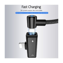 Usams US-SJ270 Dual Lightning Adapter to Lightning Headset Plug + Lightning Charger Plug Black Usams US-SJ270 Dual Lightning Adapter to Lightning Headset Plug + Lightning Charger Plug Black
