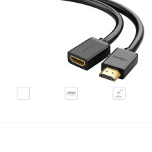 Ugreen 10142 HDMI (female) - HDMI (male) extension cord cable 19 pin 1.4v 4K 60Hz ARC 30AWG 2m Black Ugreen 10142 HDMI (female) - HDMI (male) extension cord cable 19 pin 1.4v 4K 60Hz ARC 30AWG 2m Black