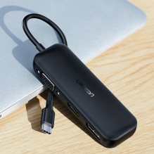 „Ugreen 60568“ adapteris USB-C (C tipo) į VGA (D-Sub) monitorių / DisplayPort V1.2a / HDMI V2.0b 4K 60Hz juodas „Ugreen 60568“ adapteris USB-C (C tipo) į VGA (D-Sub) monitorių / DisplayPort V1.2a / HDMI V2.0b 4K 60Hz juodas