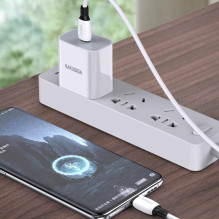 iKaku KSC-951 PD60W Sillicone fast charging data Cable Type-C to Type-C White