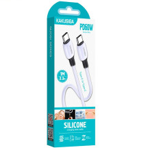 iKaku KSC-951 PD60W Sillicone fast charging data Cable Type-C to Type-C White