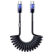Joyroom S-A43 Crystal- Clear Series 60W USB-C - USB-C spiral cable 1.5m Joyroom S-A43 Crystal- Clear Series 60W USB-C - USB-C spiral cable 1.5m