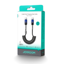 Joyroom S-A43 Crystal- Clear Series 60W USB-C - USB-C spiral cable 1.5m Joyroom S-A43 Crystal- Clear Series 60W USB-C - USB-C spiral cable 1.5m