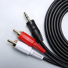 Riff RF034 3,5 mm į 2 RCA garso kabelis, 5 m, paauksuotos jungtys