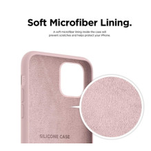 Riff Thin &amp; Soft silicone case with soft fiber inside for iPhone 13 PRO Pink Sand