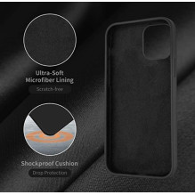 Riff Thin &amp; Soft silicone case with soft fiber inside for Apple iPhone 14 Black