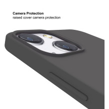 Riff Thin &amp; Soft silicone case with soft fiber inside for Apple iPhone 13 Pro Grey