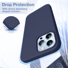 Riff Thin &amp; Soft silicone case with soft fiber inside for Apple iPhone 13 Pro Midnight Blue