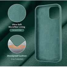 „Riff“ plonas ir minkštas silikoninis dėklas su minkštu pluoštu viduje, skirtas „Apple iPhone 14 Pro“, žalias „Riff“ plonas ir minkštas silikoninis dėklas su minkštu pluoštu viduje, skirtas „Apple iPhone 14 Pro“, žalias