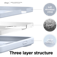 „Riff“ plonas ir minkštas silikoninis dėklas su minkštu pluoštu viduje, skirtas „Apple iPhone 13 Pro“, šviesiai mėlynas