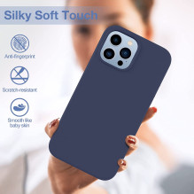 „Riff“ plonas ir minkštas silikoninis dėklas su minkštu pluoštu viduje, skirtas „Apple iPhone 13 Pro Max“, vidurnakčio m „Riff“ plonas ir minkštas silikoninis dėklas su minkštu pluoštu viduje, skirtas „Apple iPhone 13 Pro Max“, vidurnakčio m