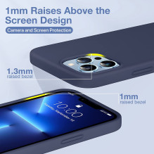 Riff Thin &amp; Soft silicone case with soft fiber inside for Apple iPhone 13 Pro Max Midnight Blue